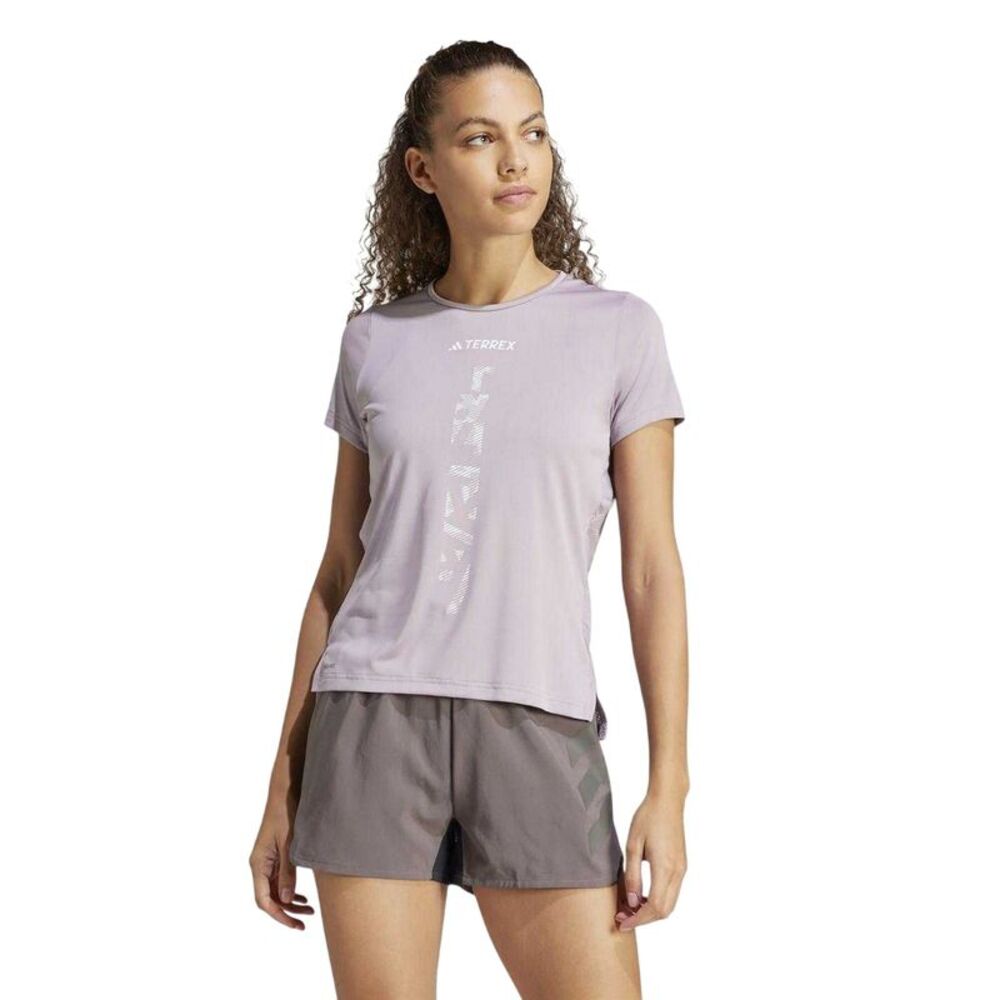 Adidas Womens/Ladies Terrex Agravic Trail Regular T-Shirt / Preloved Fig - Picture 4 of 4